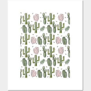 Cactus Flower pattern Posters and Art